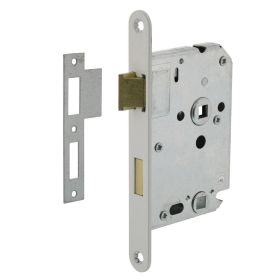 Bathroom lock with white front plate