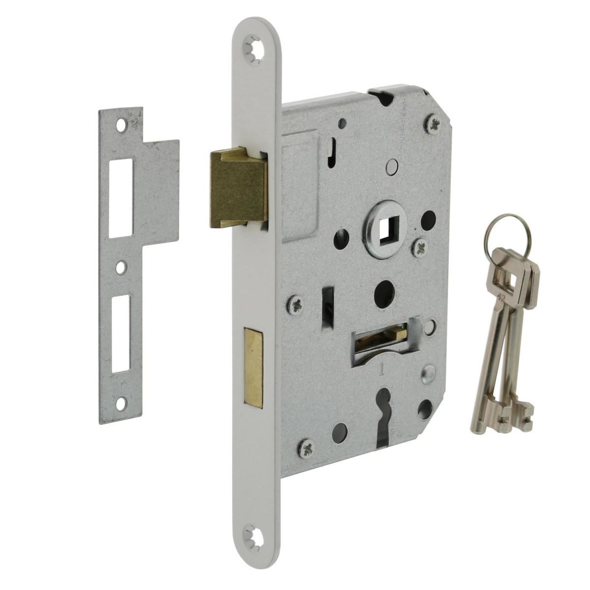cabinet lock with white front plate