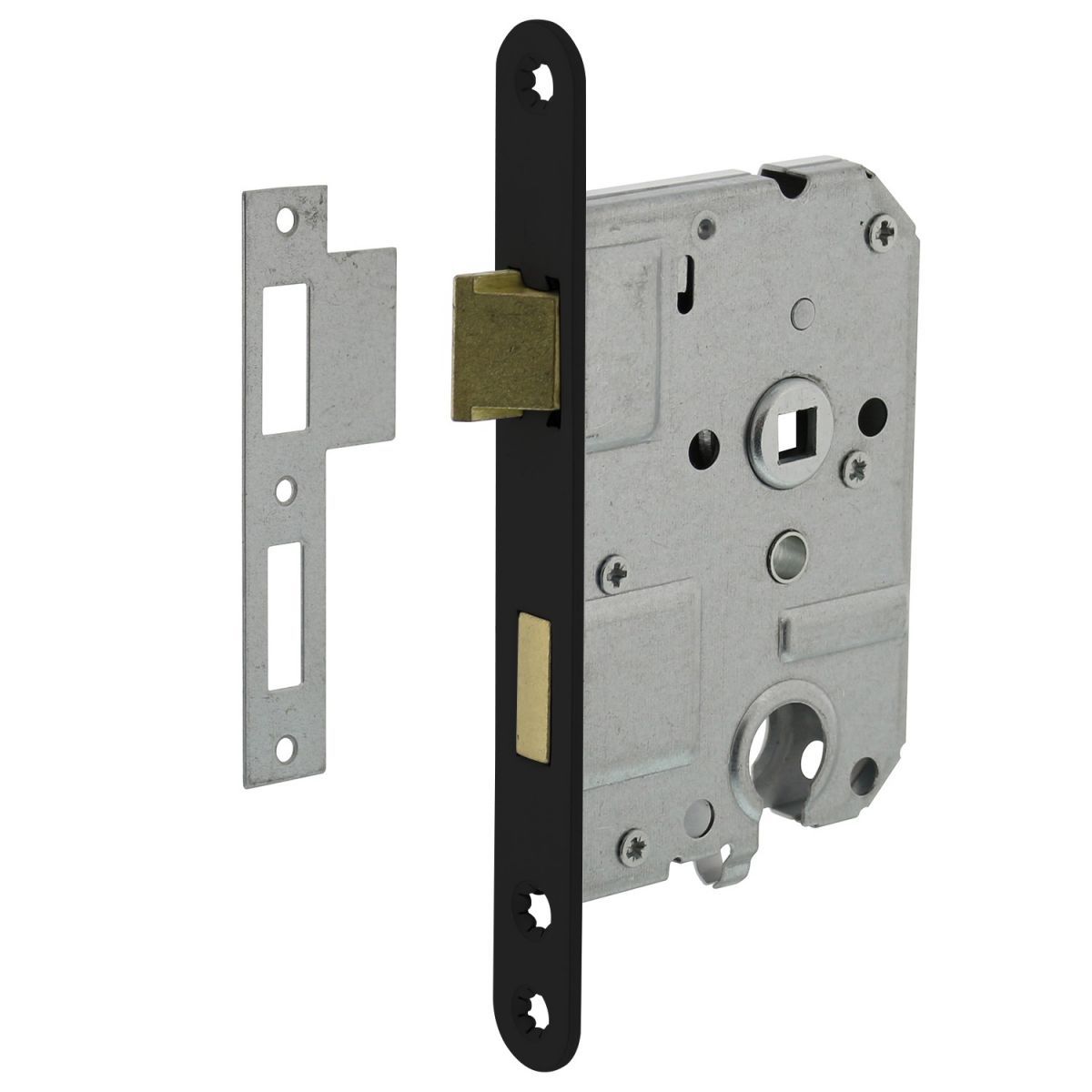 cylinder lock with black front plate