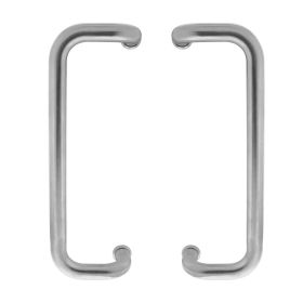 Door handles per pair D-model 375x75x25 HoH 350 stainless steel