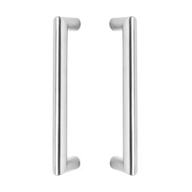 Door handles per pair straight-90° 430x80x30 HoH 400 stainless steel