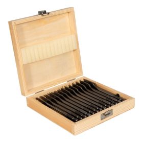 Spade drill bits 13pc in wooden case