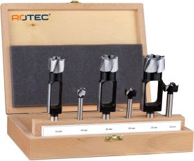 Tenon plug cutter and Forstner drill bit set 6pc